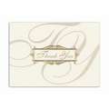 Scripted Thank You Card - Gold Lined Ecru Fastick Envelope